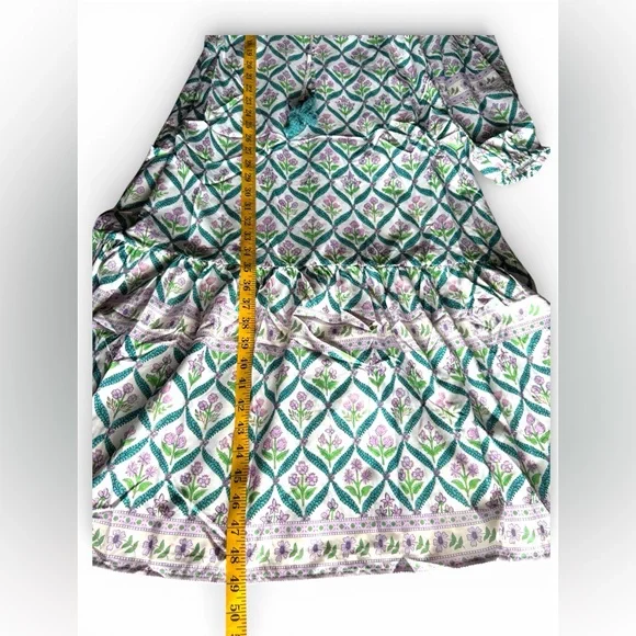 Sunny Spirit Maxi Boho Floral Print V Neck Flowy Tassel with Long Puff Sleeves. - Picture 11 of 16